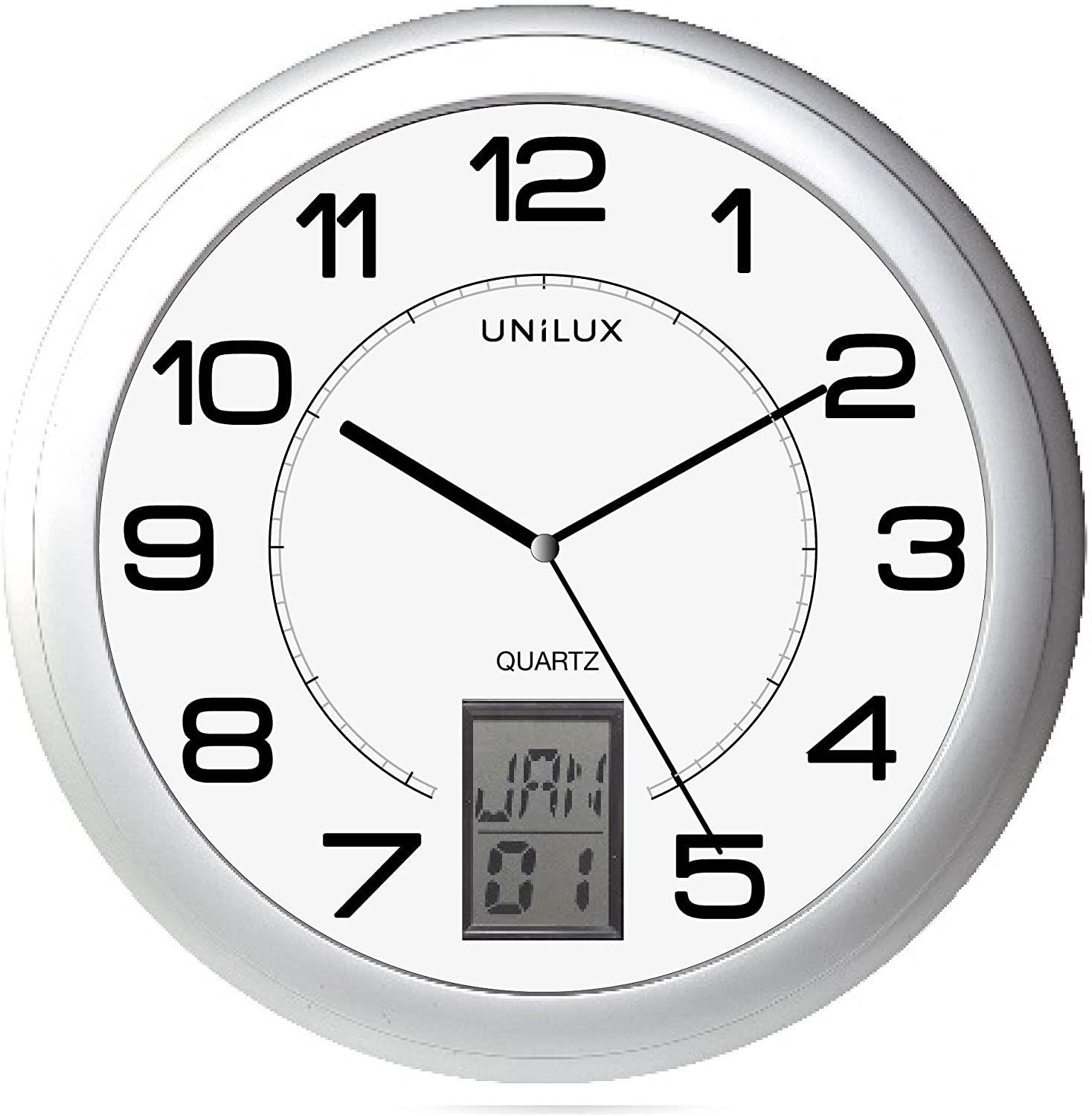 Reloj pared UNILUX Instinct 30,5 gris metal