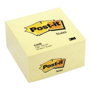 Cubo notas adhesivas POST-IT 76x76 amarillo 636-B