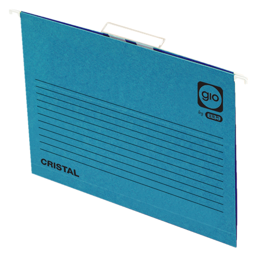 Carpeta colgante cajn GIO Cristal A4 azul Caja 25