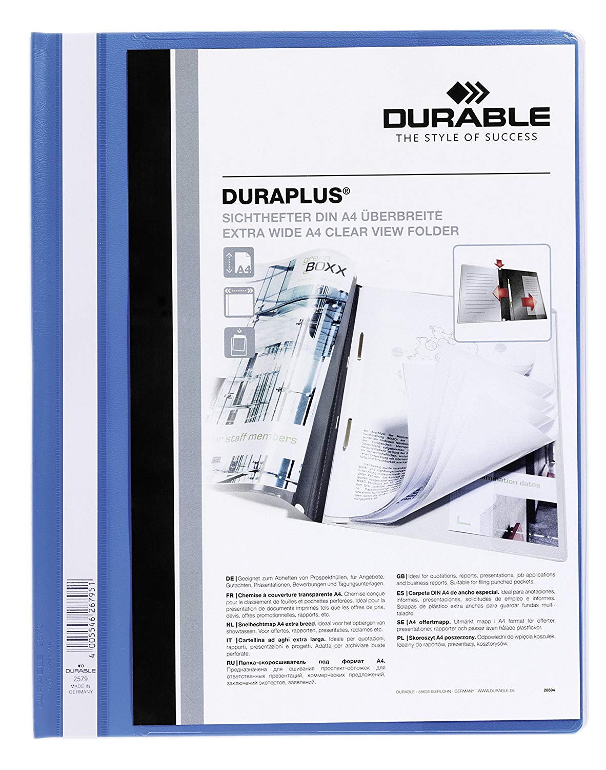 Dossier fstener DURABLE personalizable azul 2579-06 