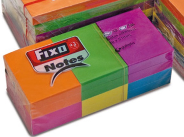Notas adhesivas FIXO 38x51 surtido neón Pack 12