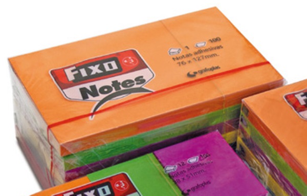Notas adhesivas FIXO 76x127 surtido neón 100h Pack 6