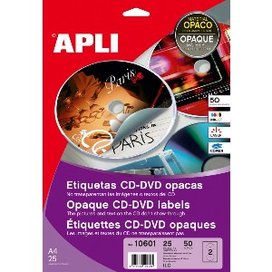 Etiqueta CD/DVD APLI 117Ø dorso opaco 100h 11704