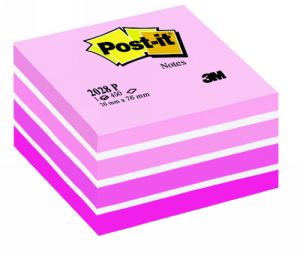 Cubo notas adhesivas POST-IT 76x76 rosa pastel 2028-P