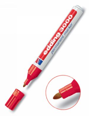 Marcador permanente EDDING 3000 cnico 1,5-3mm rojo