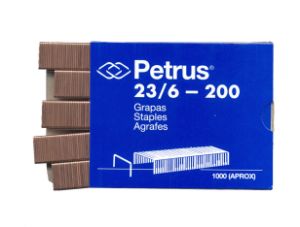 Grapas 23/6 PETRUS cobreadas Caja 1.000 23600