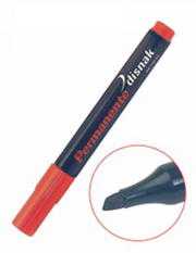 Marcador permanente  DISNAK biselado 1-4 mm rojo