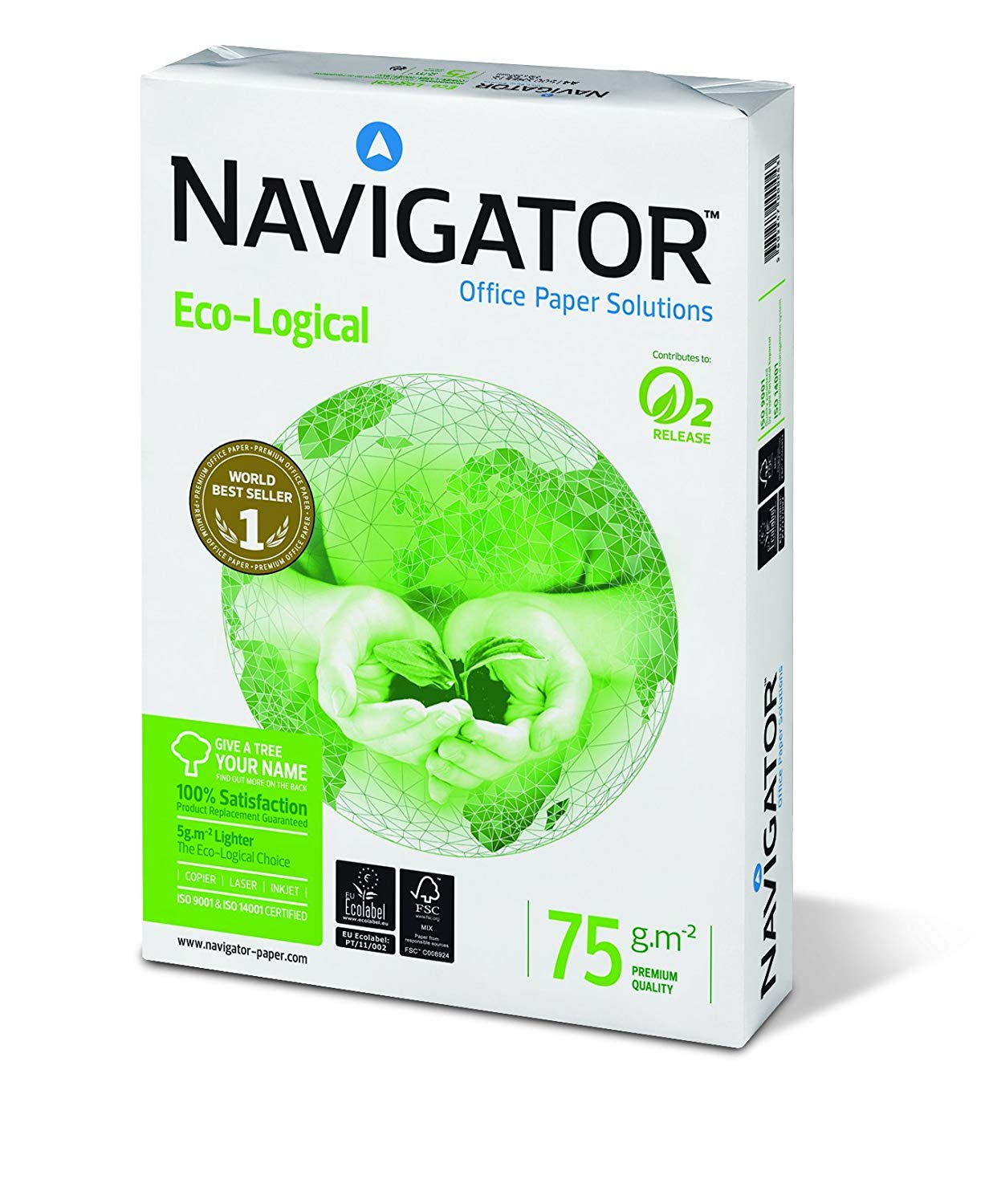 Papel NAVIGATOR Eco-logical A4 75g paquete 500 hojas