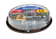 DVD-R MAXELL 4.7 Gb 16x Bobina 10 M168