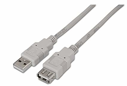 Cable USB AISENS 2.0 Tipo A/Macho-Tipo A/Hembra 1,8m