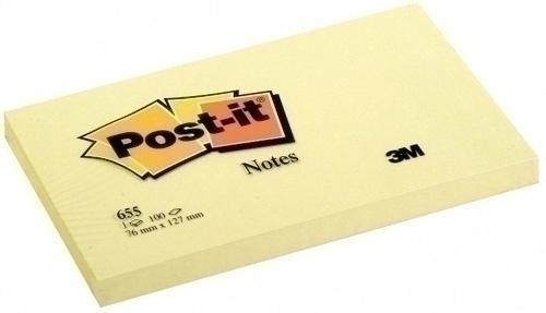Notas adhesivas POST-IT 76x127 amarillo 655