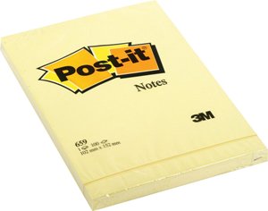 Notas adhesivas POST-IT 102x152 amarillo 659