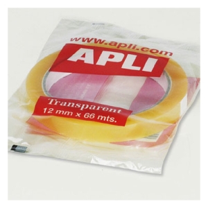 Cinta adhesiva APLI transparente 66x12mm bolsa 11265