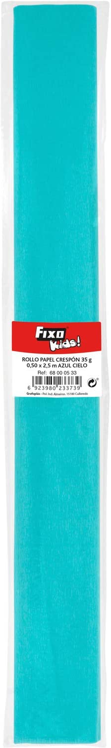 Rollo Papel crespn/pinocho FIXO 0.50x2.5m azul cielo