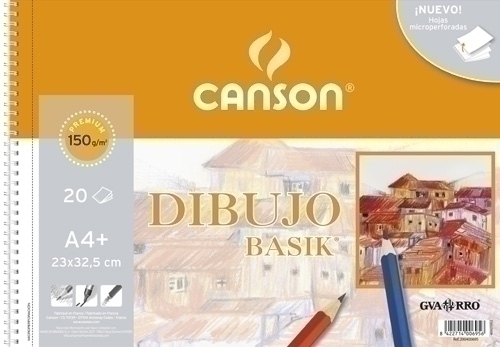Bloc dibujo CANSON Basik 150g A4+ liso 20h C200400695