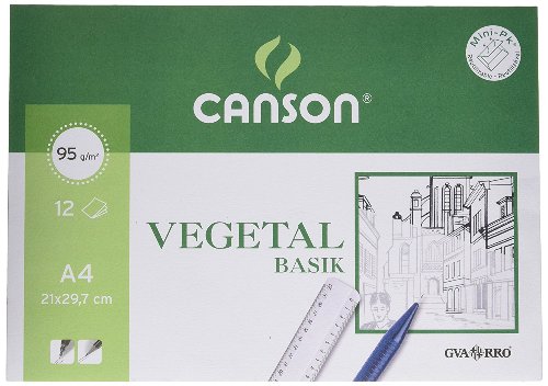 Papel vegetal CANSON A4 95gr Paquete 12h 200407621