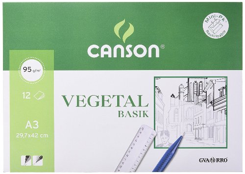 Papel vegetal CANSON A3 95gr Paquete 12h 200400787