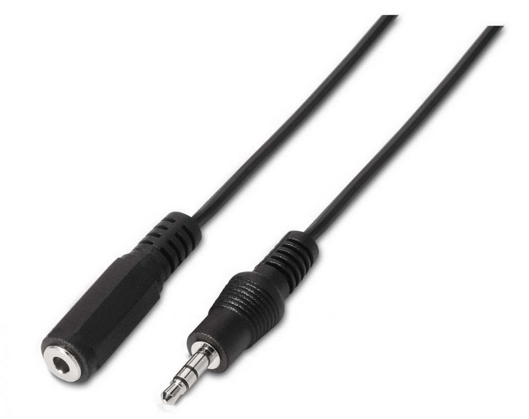 Cable audio AISENS Jack 3.5M/Jack 3.5H 1,5m negro
