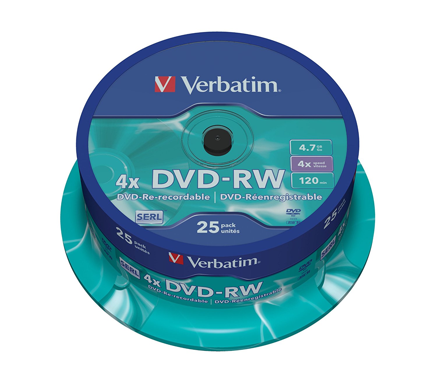 DVD-RW VERBATIM 4.7 Gb regrabable Bobina 25 43639