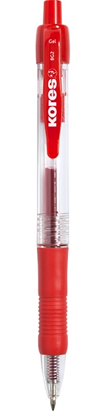 Bolígrafo gel retráctil KORES BG2 0,7mm rojo