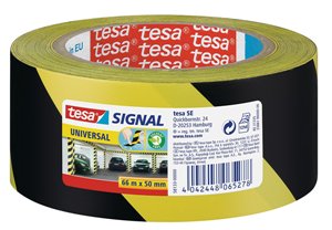 Cinta señalización TESA adhesiva amarillo/negro 66x50