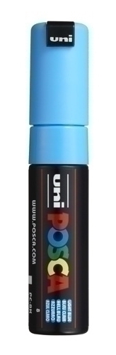 Marcador no permanente UNI-BALL Posca PC-8K azul claro