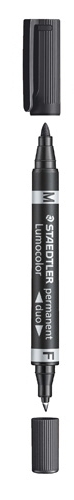 Marcador permanente STAEDTLER Lumocolor Duo 348 negro