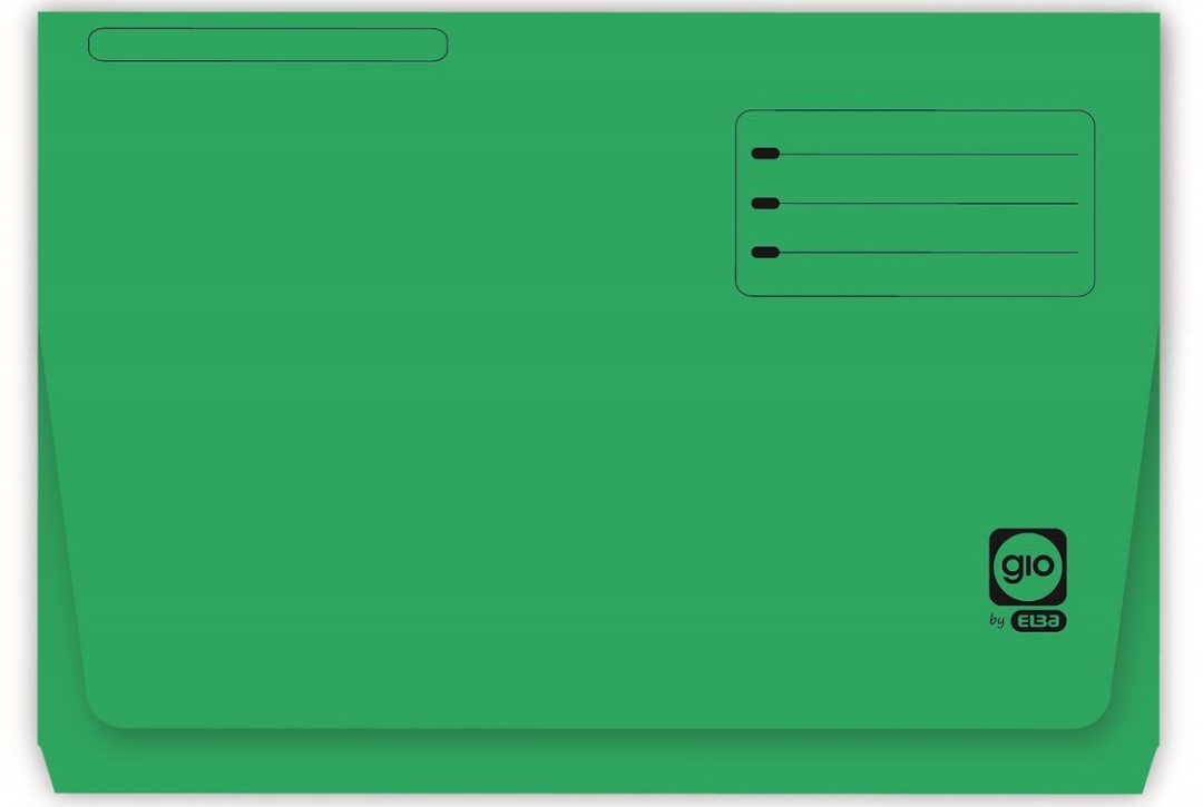 Subcarpeta bolsa canguro GIO Folio verde Paquete 25