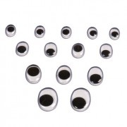 Ojos mviles adhesivos ovalados FIXO  6mm negro Pack 80