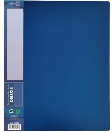 Carpeta 2 anillas 16mm OFFICE BOX De Luxe PP azul 21629