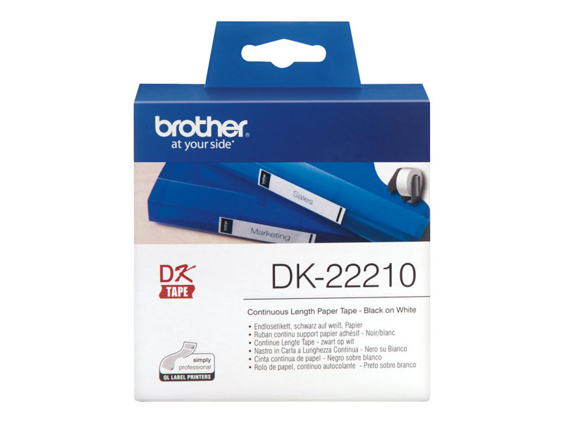 Cinta BROTHER continua papel 29mmx30,48m DK22210