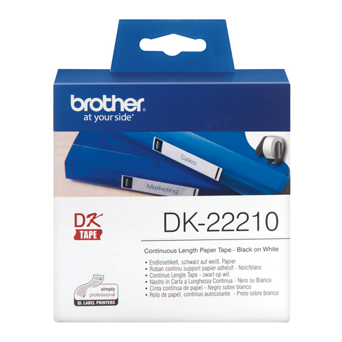 Cinta BROTHER continua papel 29mmx30,48m DK22210
