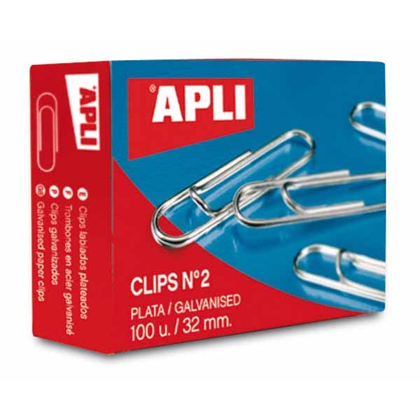 Clips labiados APLI n2 32mm Caja 100 11714