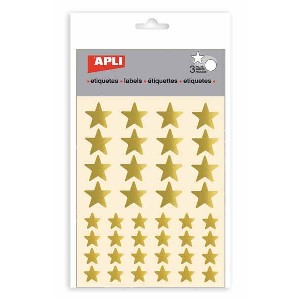 Gomet metalizado estrella APLI oro bolsa 120 11805