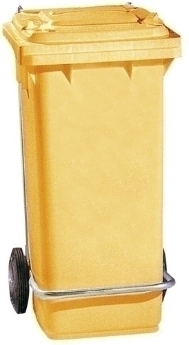 Contenedor profesional 120L ruedas/pedal amarillo