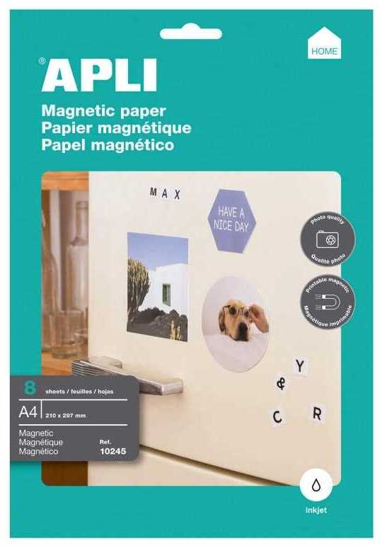 Papel magnético APLI Inkjet 650g 8 hojas 10245