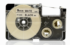 Cinta rotuladora CASIO 12mm x 8m negro/blanco XR-12WE1