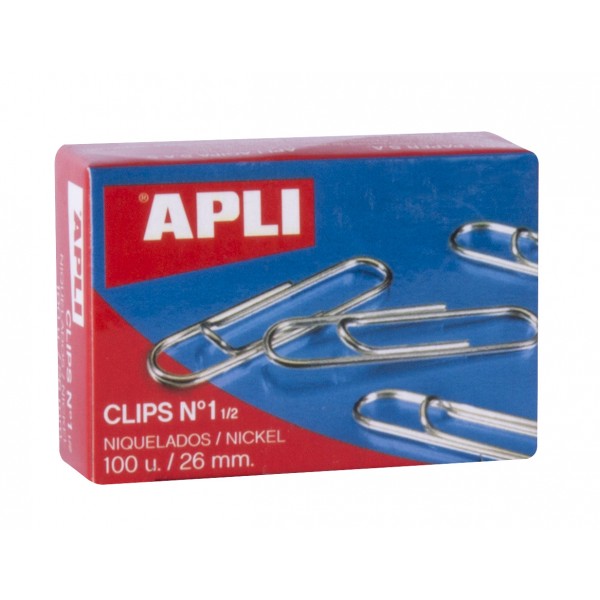 Clips labiados APLI n1 1/2 26mm Caja 100 11713