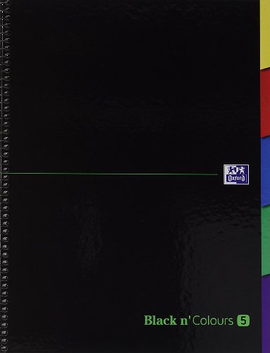 Cuaderno OXFORD Black nColours A4+ 5x5 100h 5 pestaas