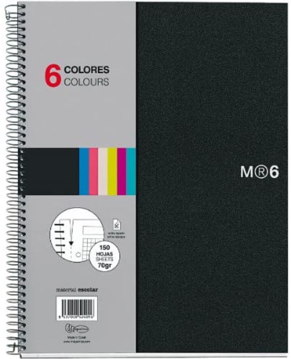 Cuaderno NOTEBOOK 6 Basic A5 150h 5x5 negro 2827