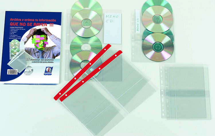Funda 4 CD/DVD IBERPLAS PVC A4 4T refuerzo 150 4754CDR