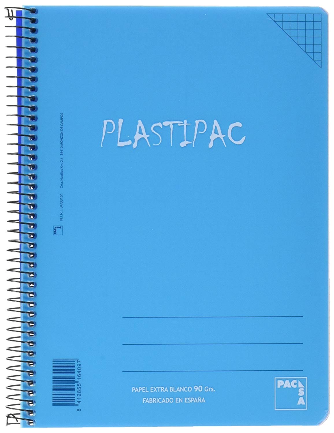 Cuaderno PLASTIPAC T.Plstico A4 5x5 100h 90g 16683