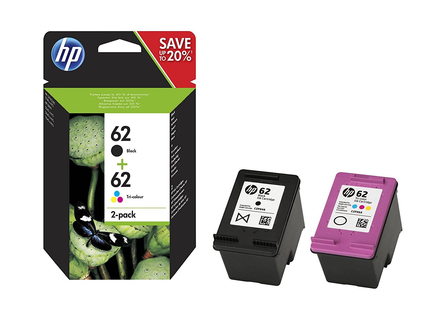 Tinta HP N62  Pack negro+color N9J71AE 