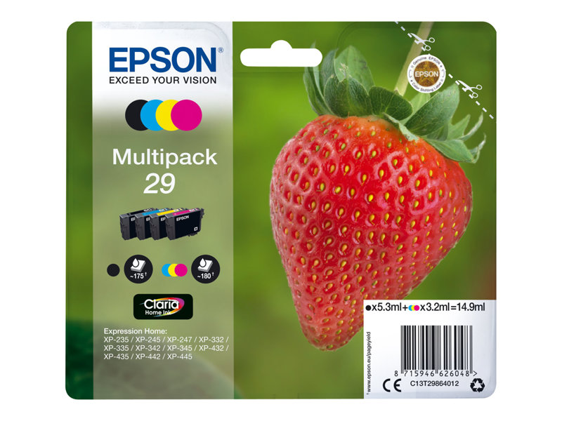 Tinta EPSON 29 Pack negro + color C13T29864012