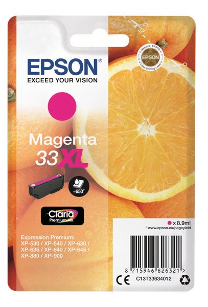 Tinta EPSON 33XL magenta C13T3363401 650 pginas 
