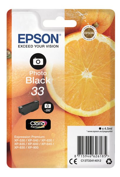 Tinta EPSON 33 negro foto C13T33414012 200 pg