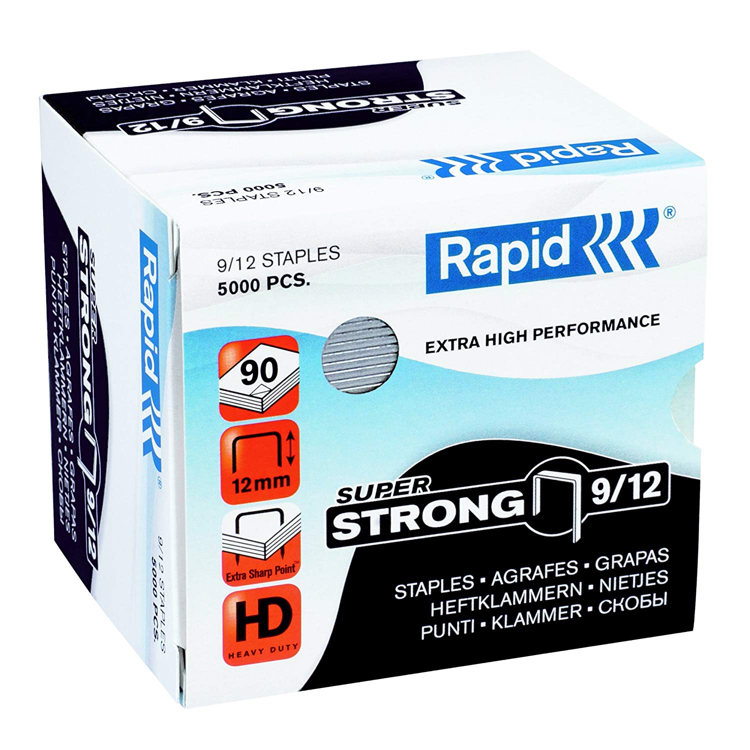 Grapas gruesos RAPID 9 Super Strong 9/12mm Caja 5.000 