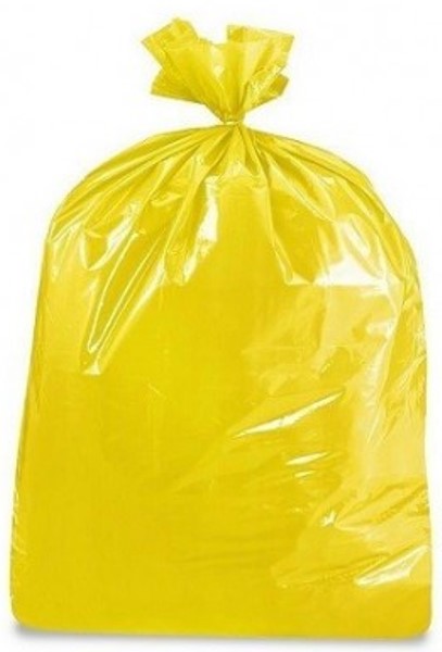Bolsa basura 100L galga 100 85x105mm amarillo Pack 10