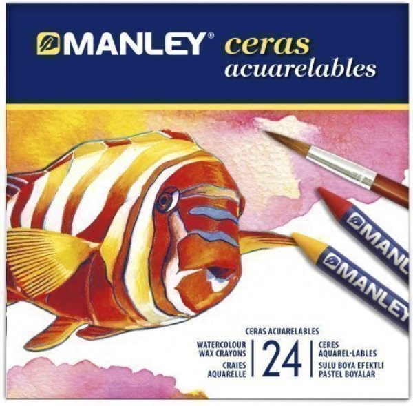 Ceras MANLEY blanda acuarelables surtidas Caja 24 