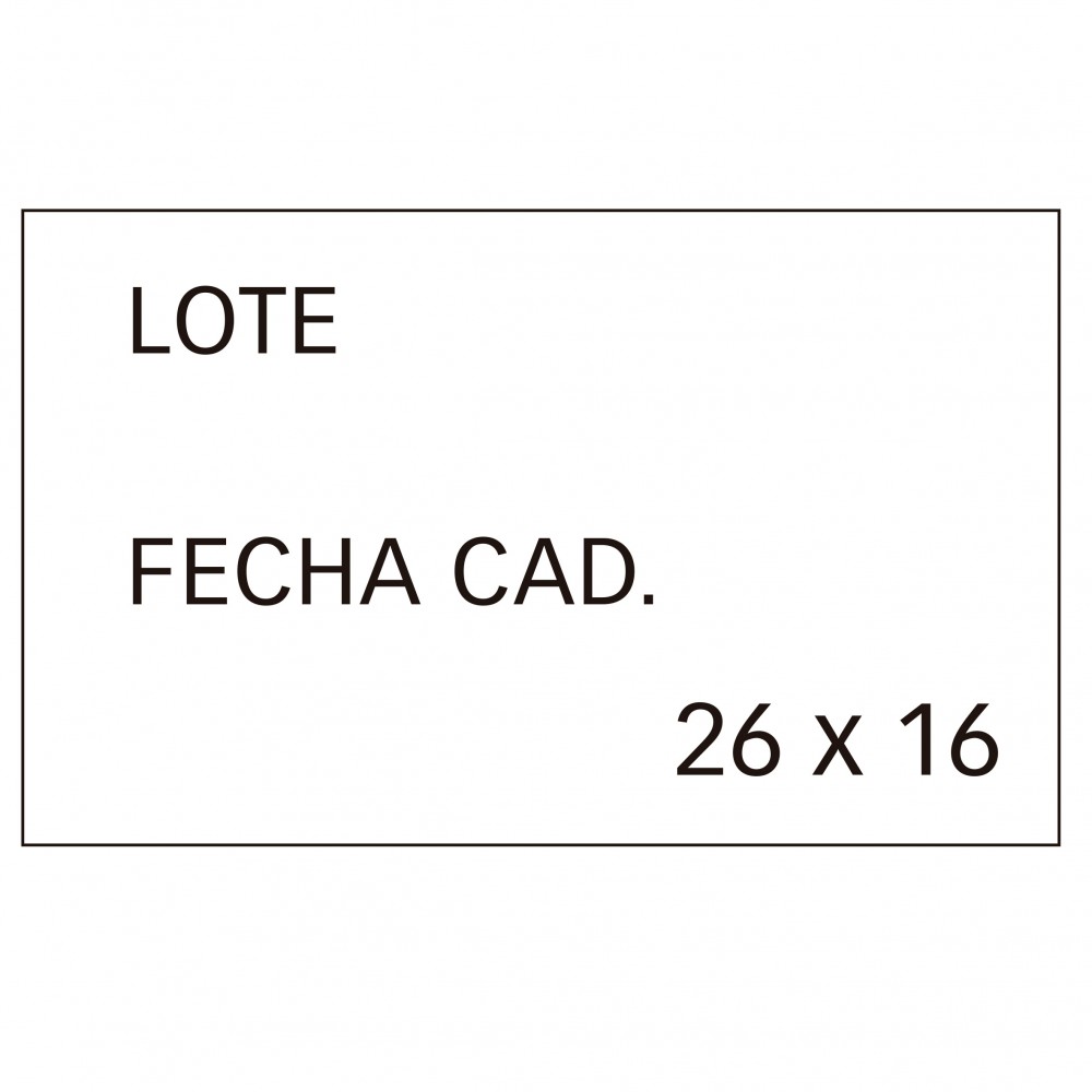 Rollo etiquetadora APLI 26x16 lote/caducidad Pack 6 